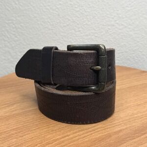 American Eagle Outfitters Mens Brown Leather Belt Distressed Well Worn Size‎ 32